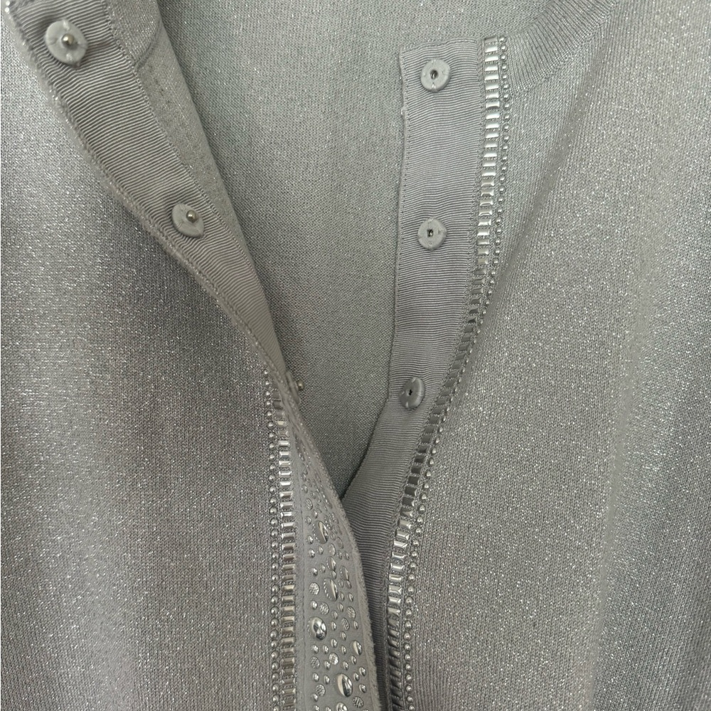 NWOT White House Black Market Silver Embellished Cardigan - Picture 7 of 9